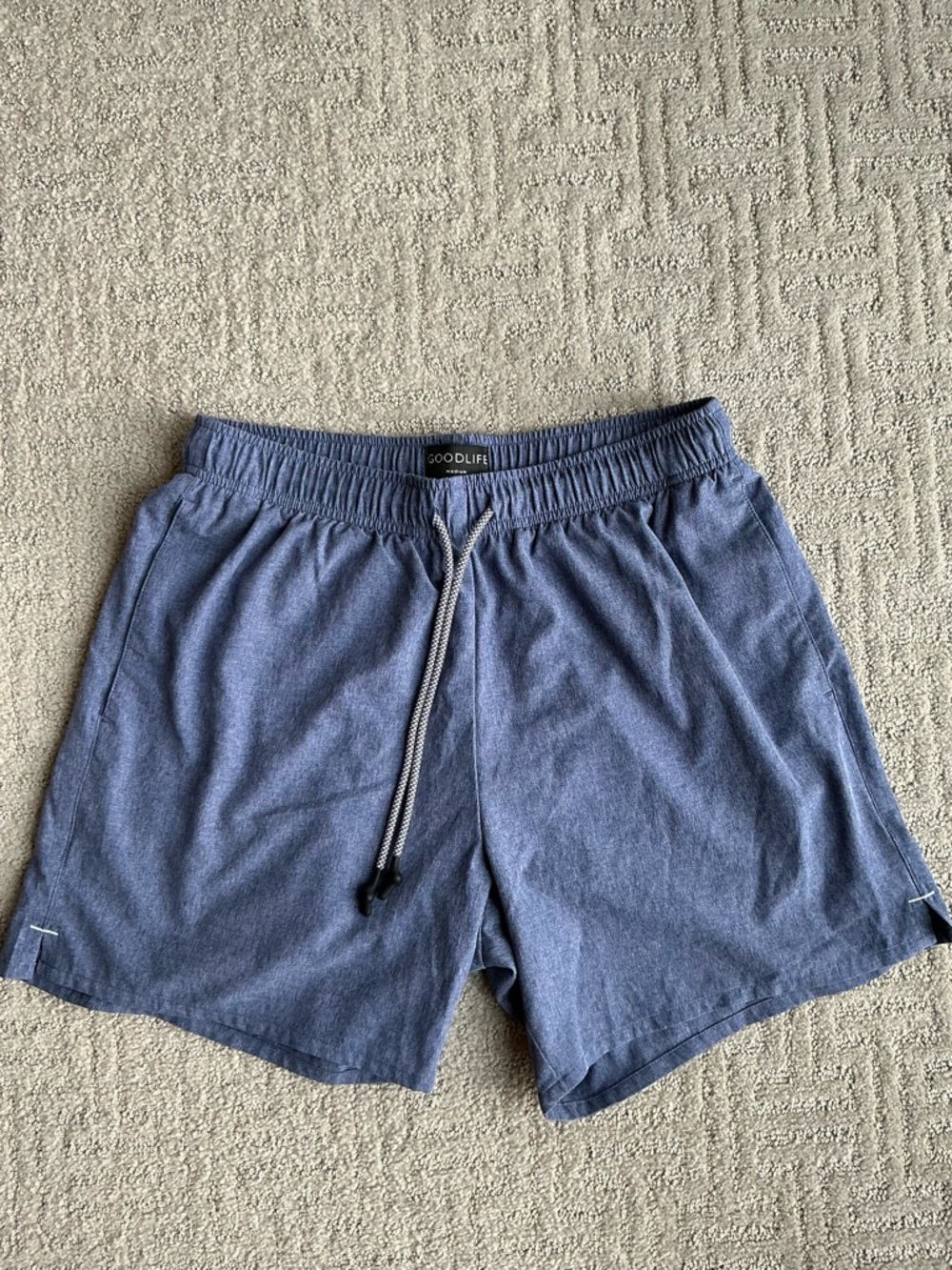 Goodlife Men's Medium StretchTex Volley Swim Workout Shorts Blue